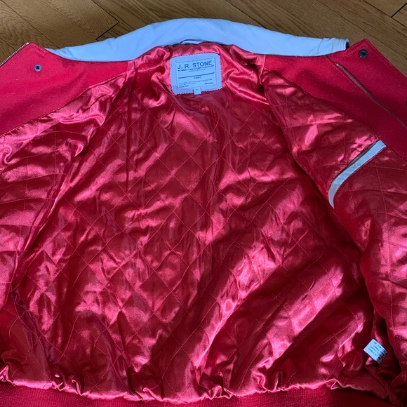🏈⚾️J.R. Stone XL Men’s scarlet/gray Varsity jacket🏈⚾️ - Picture 8 of 12